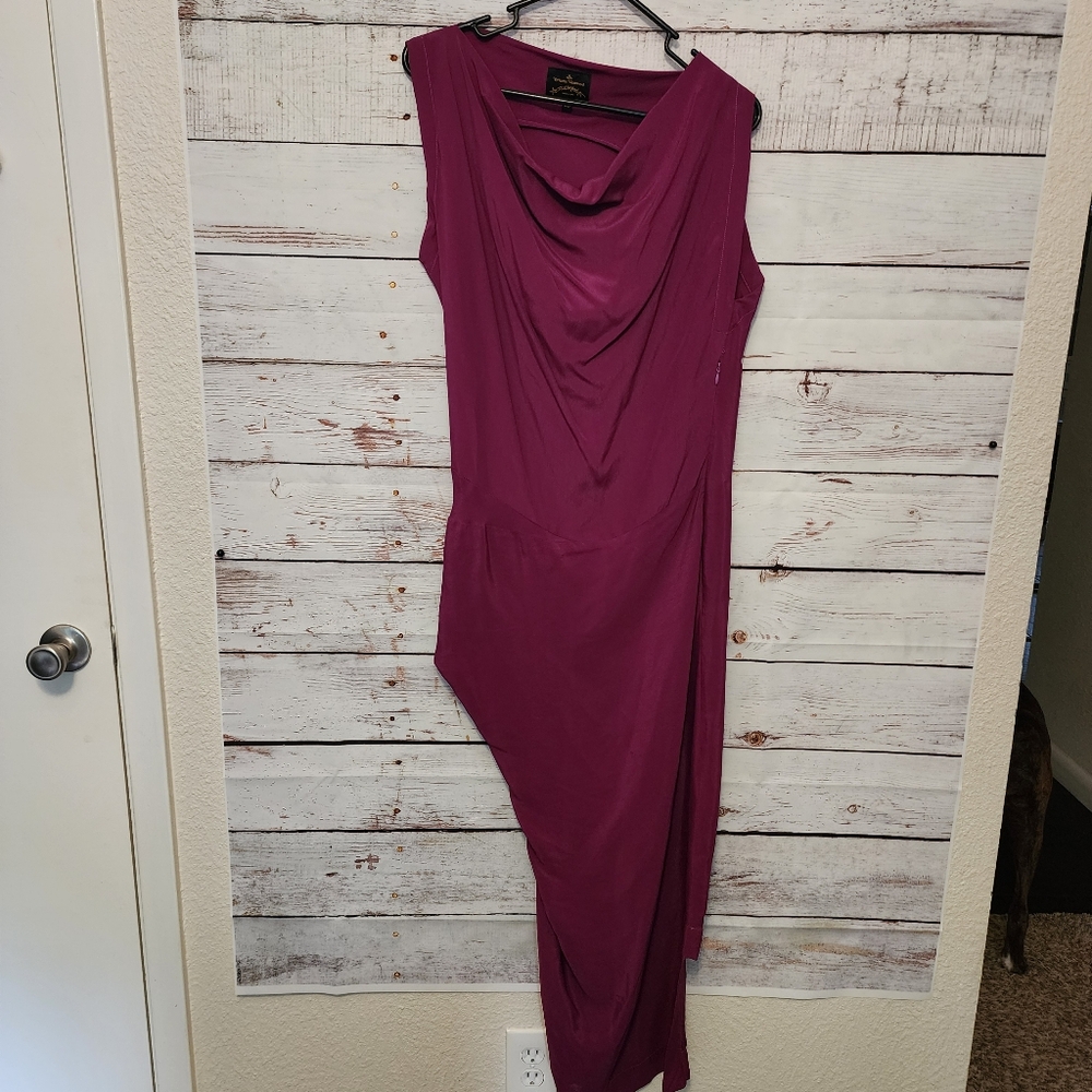 Vivienne Westwood Anglomania Fushsia Pond Asymmetrical Dress Size 46